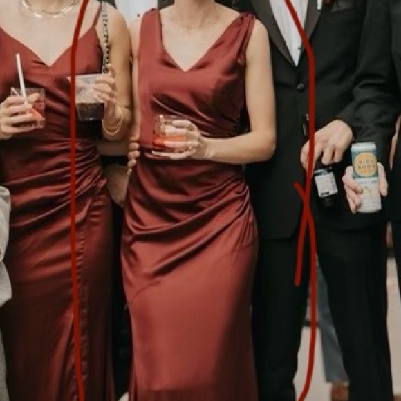 Revelry Dawson Cabernet Satin Dress - Picture 5 of 5